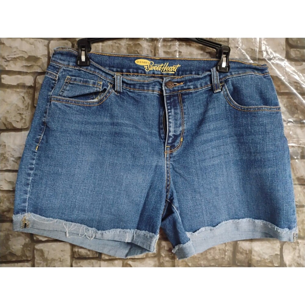 Old Navy Women's Denim Shorts The Sweetheart Size 12 Regular Flaw Stain